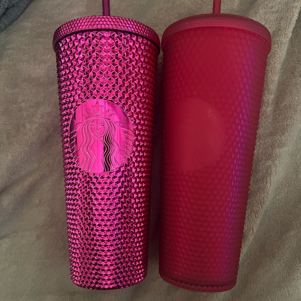 Starbucks Vibrant Pink Textured Tumblers